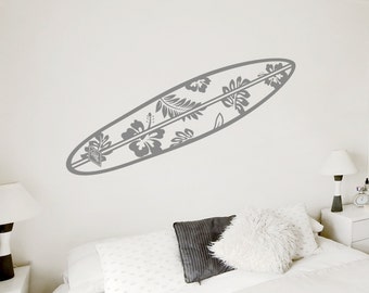 Hawaiian Surfboard Vinyl Wall Art Decal Sticker - Surfboard Decal, Gift For Surfer, Hawaiian Decal, Surfboard Wall Art, Beach Wall Decal