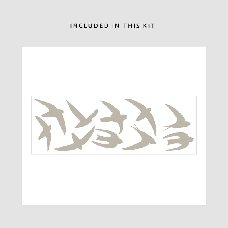 Swift Birds Wall Decal Set Flying Bird Decals Birds in Etsy