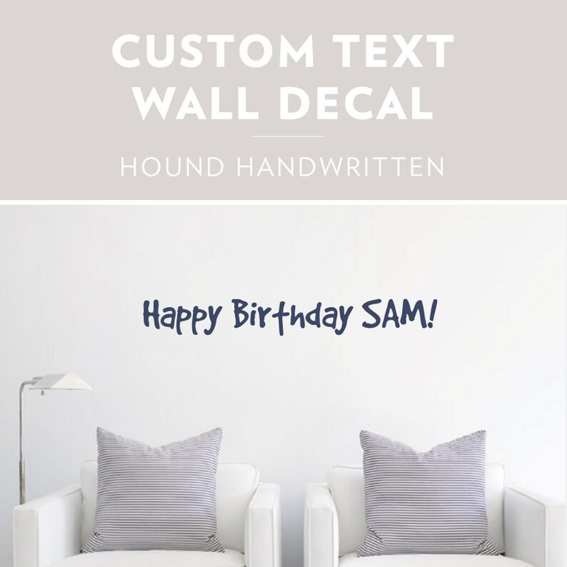 Hound Handwritten Custom Text Wall Decal Sticker Art Personalized Decor