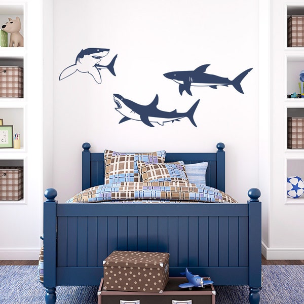 Shark Wall Decals Etsy