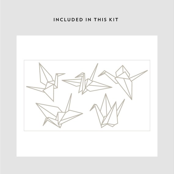 Origami Cranes Wall Decal Paper Crane Art Paper Crane Decal Sticker Origami Decal Origami Wall Art Origami Crane Art Crane Decal