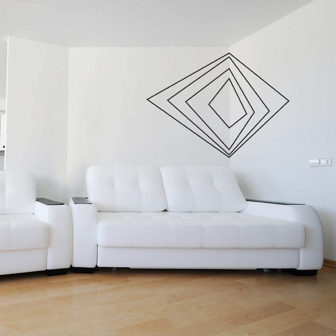 Kiwistar Adesivo Murale Cubo 3D: Wall Sticker Rimovibile, 80x53 Cm, Azzurro, Per Pareti Lisce