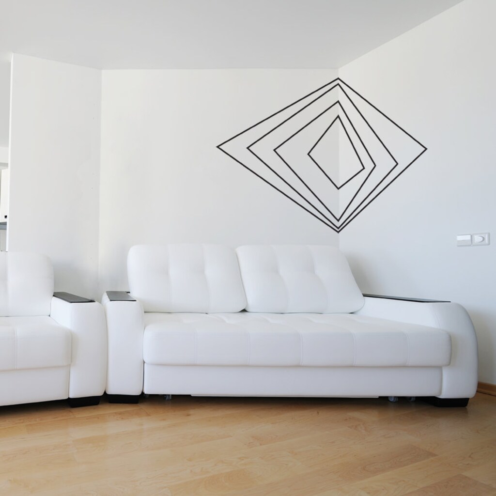 Kiwistar Adesivo Murale Cubo 3D: Wall Sticker Rimovibile, 80x53 Cm, Azzurro, Per Pareti Lisce