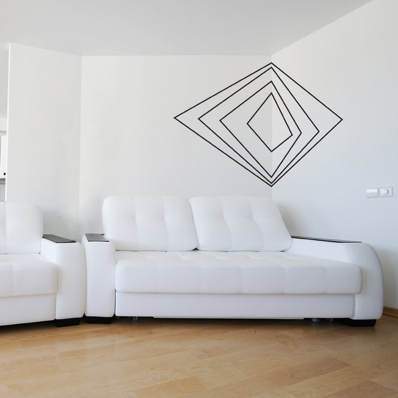 corner 3d art vinyl wall decal sticker-geometric shaped | etsy
