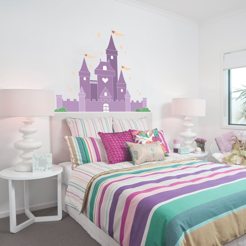 Castle Headboard Decalpurple Nursery Vinyl Decal Castle Etsy