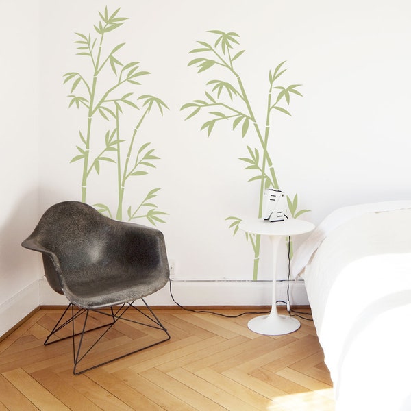 Bamboo Tree Forest Wall Decal Sticker-Bamboo Decal, Bamboo Art, Nature Wall Decal, Tree Wall Sticker, Nursery Tree Wall Decal, Bamboo Leaves