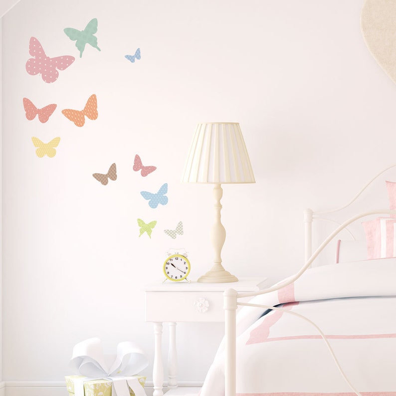 Pattern Butterflies Printed Wall Decal-Butterfly Wall Sticker, Flying Butterflies, Butterfly Nursery Decor, Nature Wall Decal,Butterfly Room image 1