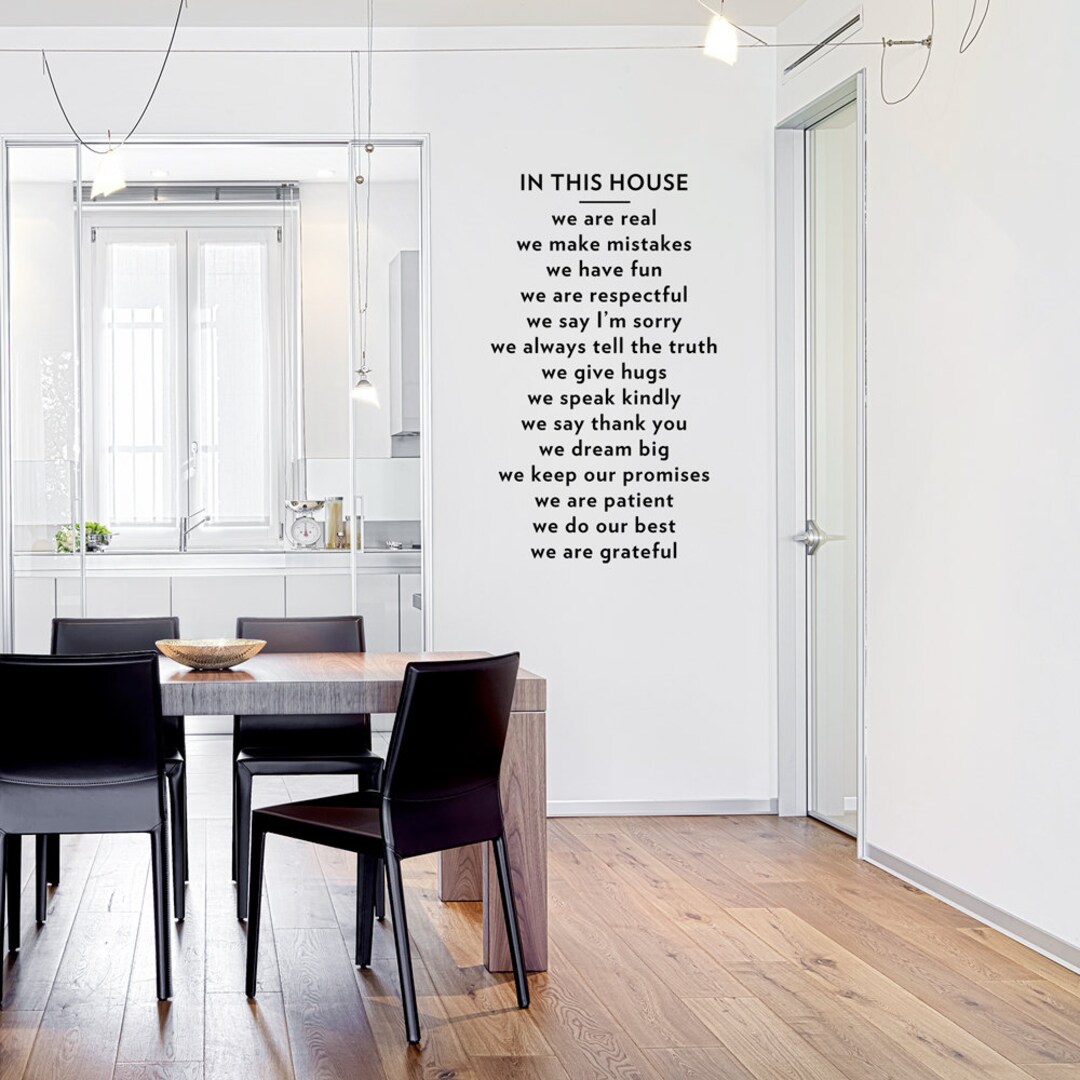 In This House Wall Quote Decal Living Room Wall Decal - Etsy