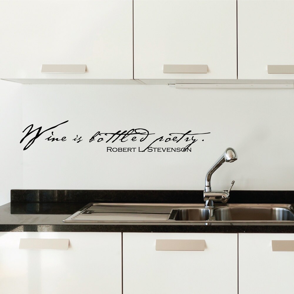 Wein Ist Poesie In Flaschen Wandtattoo Zitat Etsy