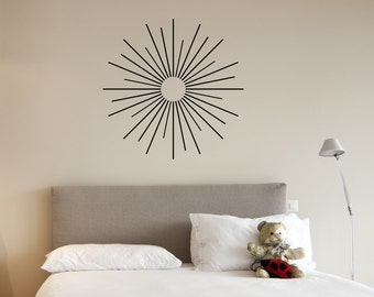 Starburst Vinyl Wall Decal Sticker - Abstract Decal, Geometric Wall Decal, Abstract Nursery, Starburst Art, Star Wall Decal, Sunburst Decal