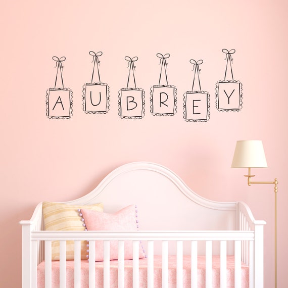 Custom Doodle Letter Name Frames Wall Decal Personalized Image 0