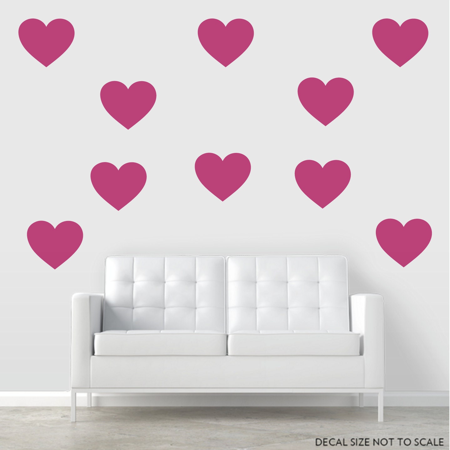 Giant Hearts Vinyl Wall Decal Heart Decal Large Heart Decal Etsy