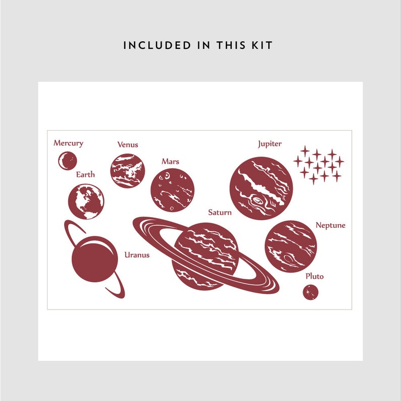 Solar System Wall Decal Space Decal Solar System Decal Etsy