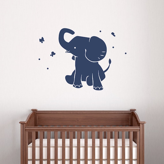 Baby Elephant Wall Decal - Vinyl Decal Sticker, Elephant Wall Sticker, Baby Elephant Nursery, Nursery Decal Sticker, Elephant Wall Decor