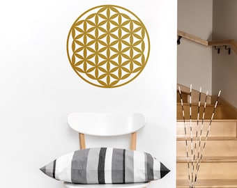 Flower of Life Wall Decal - Spiritual Wall Art, Flower Of Life Symbol, Sacred Geometry Symbol, Geometric Shaped, Flower Of Life Decal