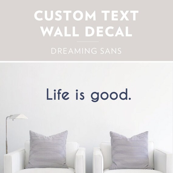 dreaming sans custom text wall decal custom wall sticker | etsy