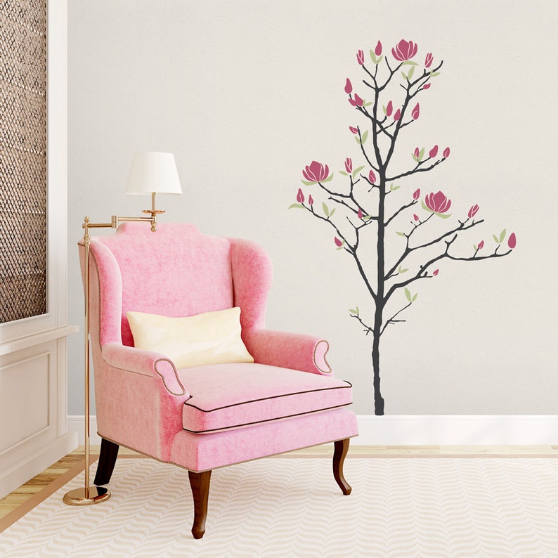 Young Magnolia Tree Vinyl Wall Decal Nature Wall Decal Tree Etsy