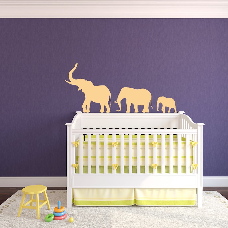 Marching Elephants Wall Decal Elephant Wall Sticker Nursery Etsy