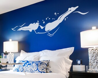 Freestyle Swimmer Wall Decal - Swimmer Sticker, Swimmer Decal, Gift For Swimmer, Swimming Art, Pool Decor, Sports Wall Decal Sticker