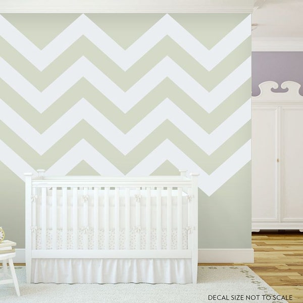 Chevron Stripes - Vinyl Wall Decal Sticker, Chevron Decal, Chevron Stickers, Chevron Wall Decor, Modern Nursery Decal, Wall Stripe Decal,