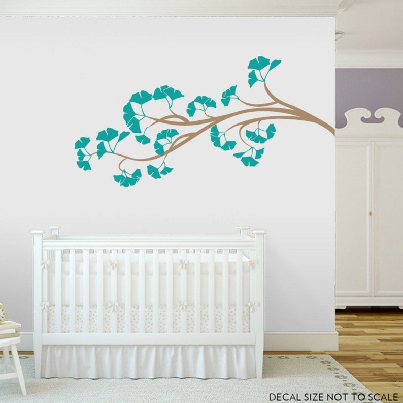 Ginkgo Branch Wall Decal Vinyl Wall Decal Branch Wall Art Etsy