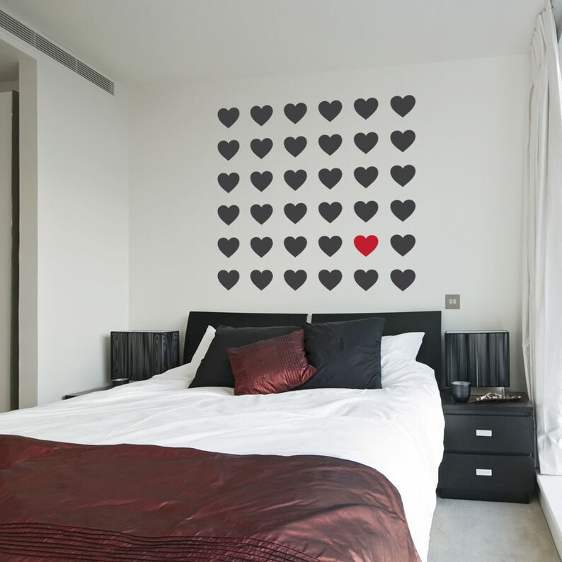 Heart Grid 48x44 Wall Decal love Decal Sticker Love Wall Etsy