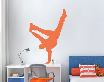 Hip Hop Dancer Vinyl Wall Art Decal Sticker 24" x 36" -Break Dancer Decal, Dance Wall Decal, Art For Dancer, Handstand, Break Dancer Sticker