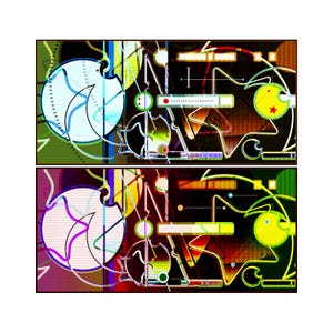 Kosmos Fraktale 2 Panels - Digitale Illustration JPEG Bild-sofort Download