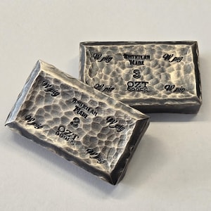 Hand Poured Silver Chunky Bar Hammered Textured 3oz 999fs