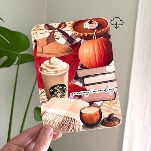 Insert Kindle et Kobo automnal et chaleureux | Insert pour liseuse aux épices de citrouille | Esthétique bottes Ugg à nœud Coquette | Collage littéraire | Téléchargement numérique
