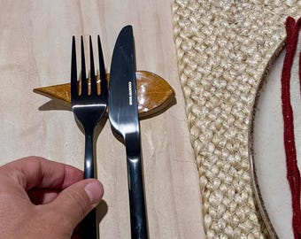 The Cutlery Couch | Fork and Knife Rest | Handmade ceramics | Australian made pottery | dinner party ware | entertaining | wedding | gifts |