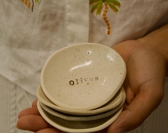 The Pit Stop | Olive Dish | Handmade ceramics | Entertaining | Kitchenware | pottery | pottery dish | small bowl for serving olives | gift