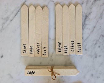 The Herb Herd | Ceramic Herb Garden Markers | Handmade Plant Labels | Herb Stakes | Garden Marker | Herb Garden Gift | Australian Pottery