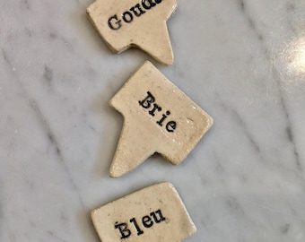 The Fromage Set | Ceramic Cheese Labels | Handmade ceramics | Charcuterie board staples | Entertaining | pottery | kitchenware | gifts