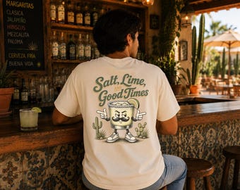 Camiseta retrô Margarita, camiseta Salt Lime Good Times Cocktail, Comfort Colors Vacation