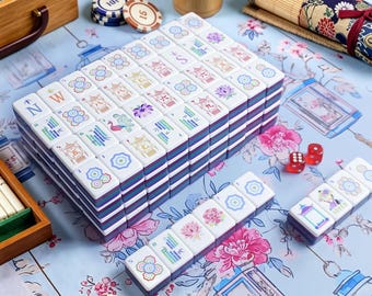 American Mah Jongg Set 160 Tiles, OMHJGO Canvas Case, Dice, Family Game Night Essential