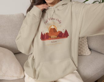 Cozy Season Hoodie | Fall Vibes Sunset Forest Sweatshirt