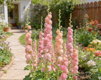 Semillas mixtas de malva real: flores coloridas y fáciles de cultivar para jardines rústicos.