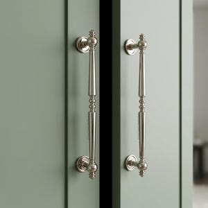 Maniglia e pomello per mobile in ottone massiccio nichelato lucido - Maniglia per cassetto, ferramenta per comò