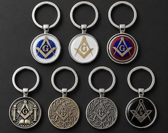 Freemason Keychain: Square and Compass Emblem, Masonic Brotherhood Accessory