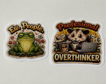 Ew, People + Professional Overthinker Sticker Pack or either one Single
