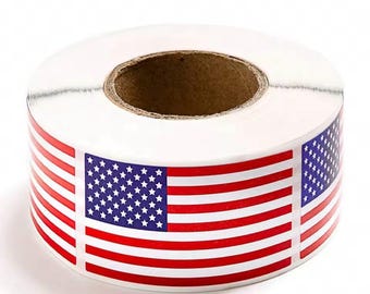 USA Stickers 500pcs Roll Patriotic 4th of July