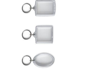 Llavero con marco de fotos de acrílico transparente, llavero con inserto personalizado para bricolaje