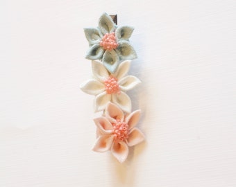 Pastel floral hair clip