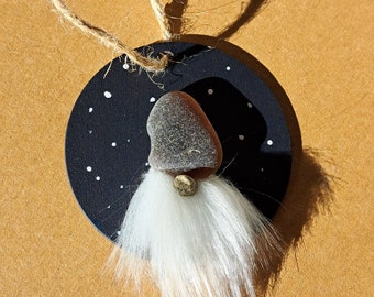 Genuine Sea Glass Gnome Ornament