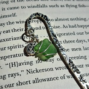 Genuine Green Sea Glass Bookmark