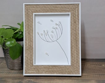 Dandelion Genuine Sea Glass Sea Glass Tabletop Picture - 5"x7"