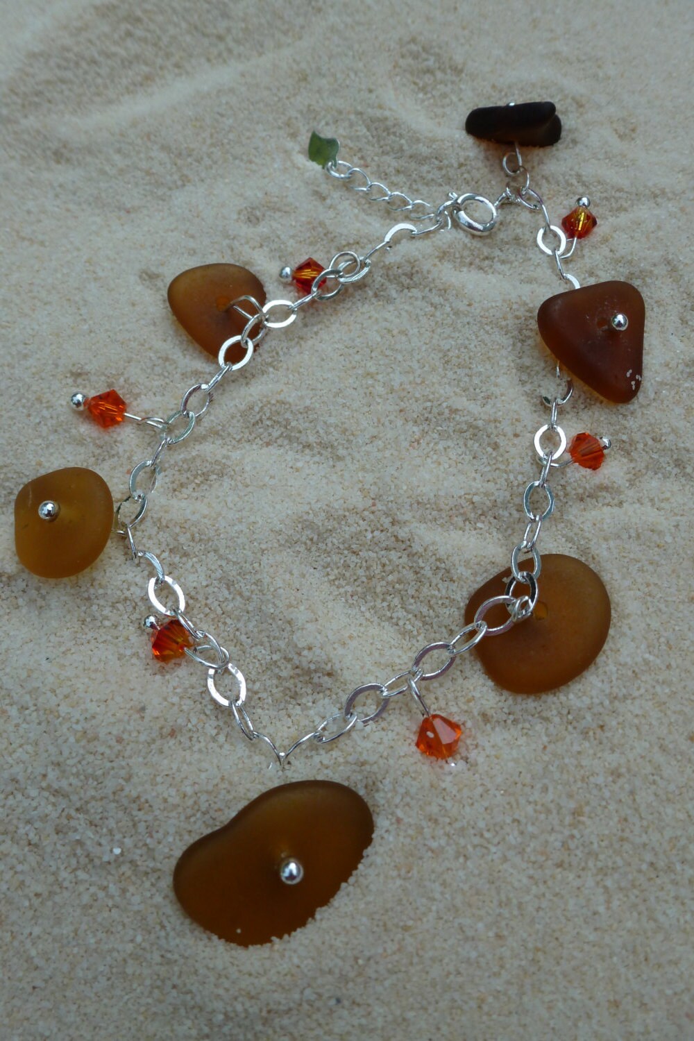 Brown - Handcrafted Glass Stone Bracelet 06 main image 1