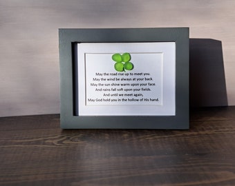 Irish Blessing Mini Sea Glass Picture - 4"x3"