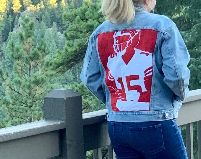 KC Chiefs Patrick Mahomes Jean Jacket Patch Etsy